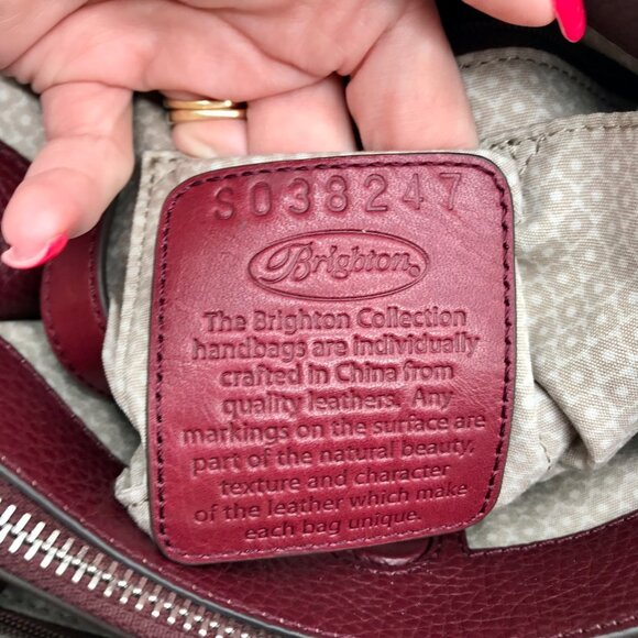 Brighton Burgundy Pebbled Leather Roksanda Satchel Bag - Picture 11 of 11